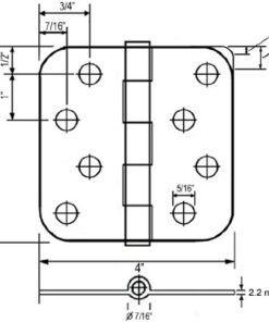 9 PCS 4" x 4" Straight, Square Corner x 5/8 Round Radius Exterior Door Hinge Oil Rubbed Bronze (Almost Black) 9 PC 4 41s0J4EHlwL