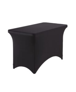 Iceberg iGear Stretch Fabric Table Cover, Fits 4' Table, Polyester/Spandex, Black, 24" W x 48" L 4' 21 41sCXwIv7IL