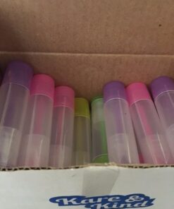 Lip Balm Container Tubes - 50-Pack (10x5 colors) - DIY - 3/16 Oz (5.5 ml) - Including 50 Writeable (10x5 colors) & 50 Printed Lip Balm Stickers - Twist Mechanism and a Cap - Empty - Make Lip Balm 57 41smu2ntnuL