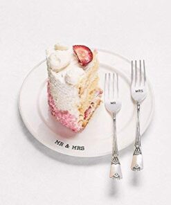 Mud Pie MRS, Plate and Fork Set, White 10 41tM1bXMNL