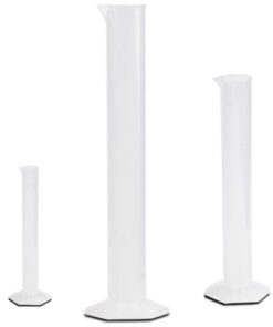 Plastic Graduated Cylinder Set, 3 Sizes - 10, 50, & 100ml, Polypropylene, Karter Scientific 219H2 3 Piece Set Molded Graduations