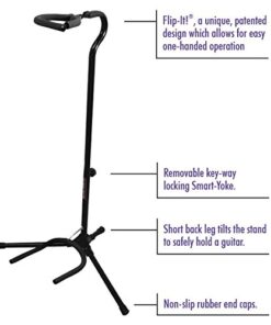 Alternative view of On-Stage GS7153B Flip-It Guitar Stand, Black Single