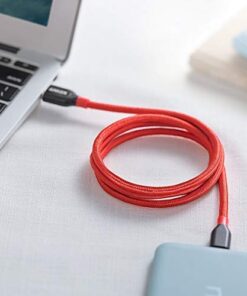 Anker USB C Cable, PowerLine+ USB-C to USB 3.0 cable (3ft/0.9m), High Durability Type C Braided Charging Cable Compatible with Samsung Galaxy S10, S9, Huawei P10, P9, Sony XZ, HTC 10 and More (Red) 3ft Red 42 41uFhlySApL