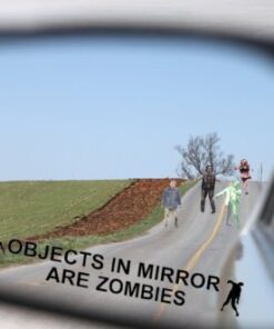 BERRYZILLA Objects in Mirror are Zombies Decal - Walking Zombie Bio Hazard Scary Dead Outbreak Response Black Etched Glass Vinyl Funny Sticker 16 41uHKeXQD4L
