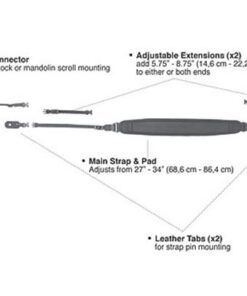 Alternative view of Neotech Mandolin/Ukulele Strap - Adjustable Padded Neoprene Strap, Black