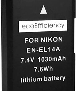 ecoEfficiency 2-Pack of EN-EL14, EN-EL14A Batteries for Nikon D3500, D3100, D3200, D3300, D3400, D5100, D5200, D5300, D5500, D5600, DF, Coolpix P7000, P7100, P7700, P7800 DSLR Cameras 9 41v3xO4kM7L