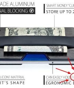 ROCO MINIMALIST Aluminum Slim Wallet RFID BLOCKING Money Clip - No.2 Black 67 41v8xIzlgOL