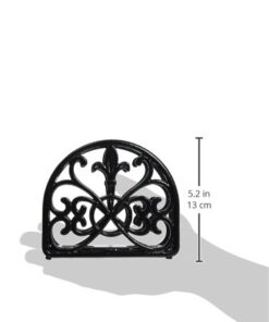 Fleur De Lis Design Cast Iron Napkin Holder, By Home Basics (Black) / Napkin Holders For Kitchen/Table Napkin Holder With Non-Skid Feet/Doubles As Storage For Small Papers Black 26 41vCjSBnwML