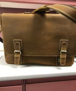16" Messenger Bag For Men Genuine Leather Vintage Satchel Briefcases RFID Protection Computer Laptop Bag Hunter 46 41vaihpFGpL