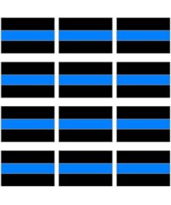 Thin Blue Line Sheet of 12 - Window Bumper Sticker