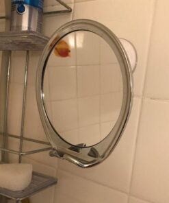 JiBen Fogless Shower Mirror with Power Locking Suction Cup, Built-in Razor Hook and 360 Degree Rotating Adjustable Arm, Personal Fog Free Bathroom Shaving Mirror (Chrome) Chrome 37 41vpm6P2uUL