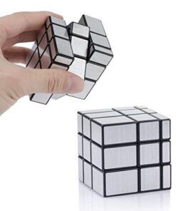 D-FantiX Shengshou Mirror Cube 3x3x3 Speed Cube 3x3 Mirror Blocks Cube Different Shapes Silver Cube 57mm 21 41w cmI g4L