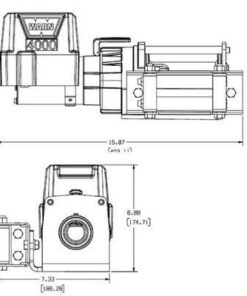 WARN 94000 4000 DC Series 12V Electric Winch with Steel Cable Rope: 7/32" Diameter x 43' Length, 2 Ton (4,000 lb) Capacity Model 94000 7 41w1csZITNL