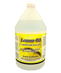Quality Chemical Lemon Oil Furniture Polish - Finest Blend of Lemon Oils, Waxes & Moisturizers & UV Protection - Wood Cleaner and Polish for Wood Furniture, Cabinets & More - 128 oz (Pack of 1)