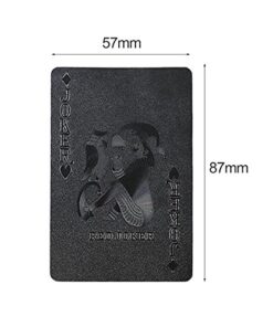 EMFK 54pcs/Pack Fashion Gold Foil Poker Novelty Collection Waterproof PVC Plastic Color:Black 23 41wofC Ut4L