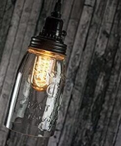 Quart Open Bottom Mason Jar Pendant Lamp - Rustic Brown 20 41wzcHv6lL