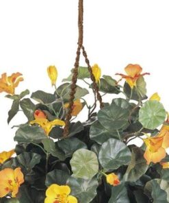 Nearly Natural 6025 22in. Nasturtium Silk Hanging Basket,Gold,29" x 10.25" x 10.25" 22 41xMhbyVC7L