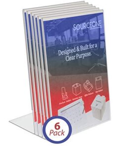 SOURCEONE.ORG Clear 8.5 X 11-Inches Acrylic Slant Back Sign Holder, Brochure Holder 6 Pack 9 41xclSLD7UL