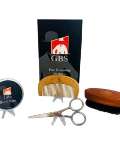 G.B.S Men's Premium Beard Kit, Oval Wood Handle Boar Bristle Brush, Beard Comb, Beard Balm and Nose Hair and Mustache Trimming Scissors 5 41xjOLK5jL