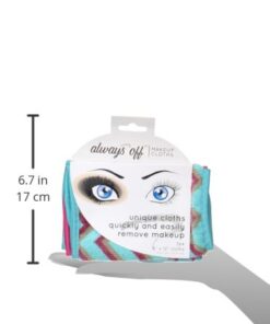 S&T INC. Always Off Reusable Makeup Remover cloths, 6” X 12”, Solid and Print, 3 Pack 3 Count (Pack of 1) 32 41xzeFAKUsL