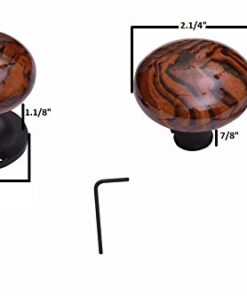 A29 Porcelain Rim Lock Knob Set, Swirl Brown Color, Black Powder Coat Stem Brown Swirl 11 41y0hxD3M3L