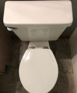 Mayfair 830NISL 000 Toilet Seat, 1 Pack-ROUND, White-Brushed Nickel Hinges 1 Pack - ROUND White - Brushed Nickel Hinges 36 41y0ygQWsJL