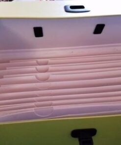 Smead Portable Expanding File Box, 19 Pockets, Blank Tabs, Printed Labels, Latch Closure, Legal Size, Blue (70806) 12 41yuvKwcPUL