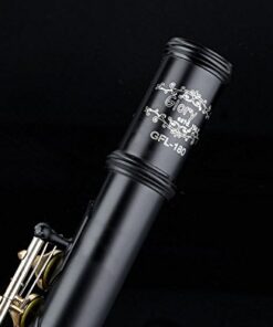 Glory Closed Hole C Flute With Case, Tuning Rod and Cloth,Joint Grease and Gloves black/Laquer Black/Gold 11 41za1YOe DL
