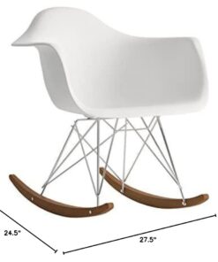 Modway Mid-Century Modern Molded Plastic Kid's Size Lounge Chair Rocker in White 23 41znsj6b6fL
