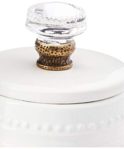 Mud Pie Farmhouse Inspired Vintage Doorknob Cream and Sugar Set, One Size, White 22 51 6XPTcdGL