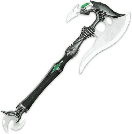 20" Alien Fantasy Battle Axe w/Dagger and Plaque New