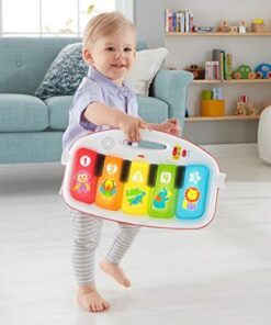Fisher-Price Baby Playmat Deluxe Kick & Play Piano Gym & Maracas with Smart Stages Learning Content,5 Linkable Toys & 2 Soft Rattles (Amazon Exclusive) Kick N Play Green + Maracas 43 51 76LUrvWL