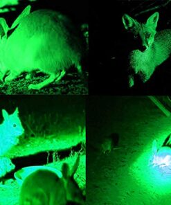 WINDFIRE Waterproof Green Light LED Coyote Hog Hunting Light Lamp Tactical Flashlight Torch with Pressure Switch and Rail Rifle Mount for Picatinny 25 51 Enrg1XL