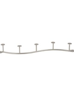 Spectrum Sweep Wall Mount 5-Hook Rack (Satin Nickel) - Wire Storage for Entryway, Bathroom, Backpack, Coat, Jacket, Purse, Belt, Robe, & More / Home Décor & Apartment Essential Satin Nickel Set of 1 Wall Mount 5 Hook Rack 25 51 NCq1OAFL 1