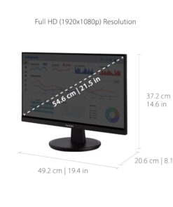 ViewSonic VS2247-MH 22 Inch 1080p Monitor with 75Hz, Adaptive Sync, Thin Bezels, Eye Care, HDMI, VGA Inputs for Home and Office, Black 22-Inch Thin-Bezels 12 51 W4QOkU9L