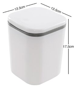 Alternative view of Hommp 0.5 Gallon Tiny Countertop Trash Can, Mini Desktop Garbage Can with Push-Button, White
