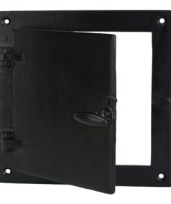 A29 Hardware 8 1/2 x 8 1/2 Inch Cast Iron Speakeasy Door Grill/Grille with Viewing Door, Black Powder Coat Finish, Large Size Large_Black 24 51 gVybwjdL