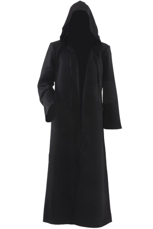 Allten Men's Costume Halloween Black Tunic Hooded Robe Cloak M