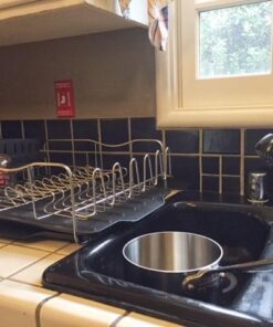 Polder KTH-615 Dish Rack & Tray 4 PC Combo– Advantage System Includes Rack, Drain Tray, Removable Drying Tray & Cutlery Holder – Stainless Steel & Plastic 4-piece 59 51 nosS8LZL 1