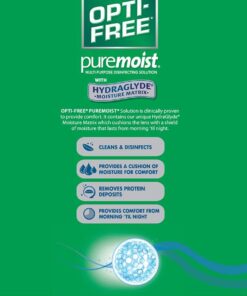 Opti-Free Puremoist Multi-Purpose Disinfecting Solution with Lens Case, 20 Fl Oz 17 51 tFauEmL