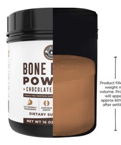 16oz Chocolate Bone Broth Protein Powder From Grass Fed Beef - Non-GMO Ingredients, Gut-Friendly, Low Carb Dairy Free Protein Powder - Natural Collagen Source For Joint Support - Keto Friendly 1 Pound (Pack of 1) 19 51 v3wjclxL