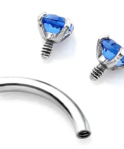 PiercingJ 2-5PCS 16G 3/8" (10MM) Stainless Steel Cubic Zirconia Gem(3MM) Internally Thread Curved Barbell Eyebrow Piercing Jewelry 5pcs Mixed Colors 17 51003s7NFL