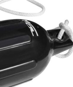 MSC Vinyl Ribbed Boat Fenders Bumpers, w/Fender Lines and a Simply Constructed inflator Black 6.5" x 23" 11 5108PhI1bFL