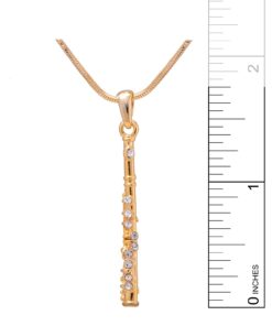 Spinningdaisy Perfect Crystal Flute Musical Instrument Necklace Gold 7 510DQ5jHOxS