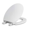 WSSROGY Round Toilet Seat with Lid, Slow Close Seat and Cover, Including Two Sets of Parts, Fit All Standard Round Toilet, Quiet Close, Plastic, White 16 510TWJ0MxGL