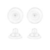 Universal EZback Earring Backs Soft Clear Silicone and 14k White Gold Medium 2 Pairs Medium - 2 Pairs