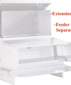 RentACoop Treadle Feeder Extension - 15lb Capacity - Compatible with 25lb and 40lb Automatic Metal Treadle Feeder - Outdoor Use, Rainproof with Latch Style Lid Locks 15LB Treadle Feeder Extension 3 510mHPk95NL