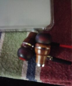 Symphonized NRG 2.0 Wood Earbuds Wired, in Ear Headphones with Microphone for Computer & Laptop, Noise Isolating Earphones for Cell Phone, Ear Buds with Booming Bass (Lava Red) 25 510s1QodS L 1
