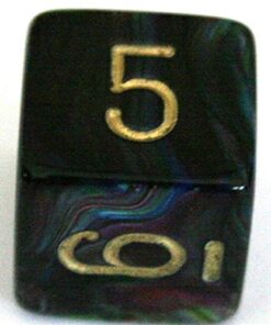 Chessex 27499 Polyhedral Dice, Lustrous Shadow with Gold 7-Die Set CHX, Multicolor 19 510uju87zL