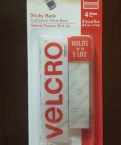 VELCRO Brand - Sticky Back Hook and Loop Fasteners | Perfect for Home or Office | 3 1/2in x 3/4in Strips | Pack of 4 | White (VEL90076) 4Pk 25 5118AxYOKvL